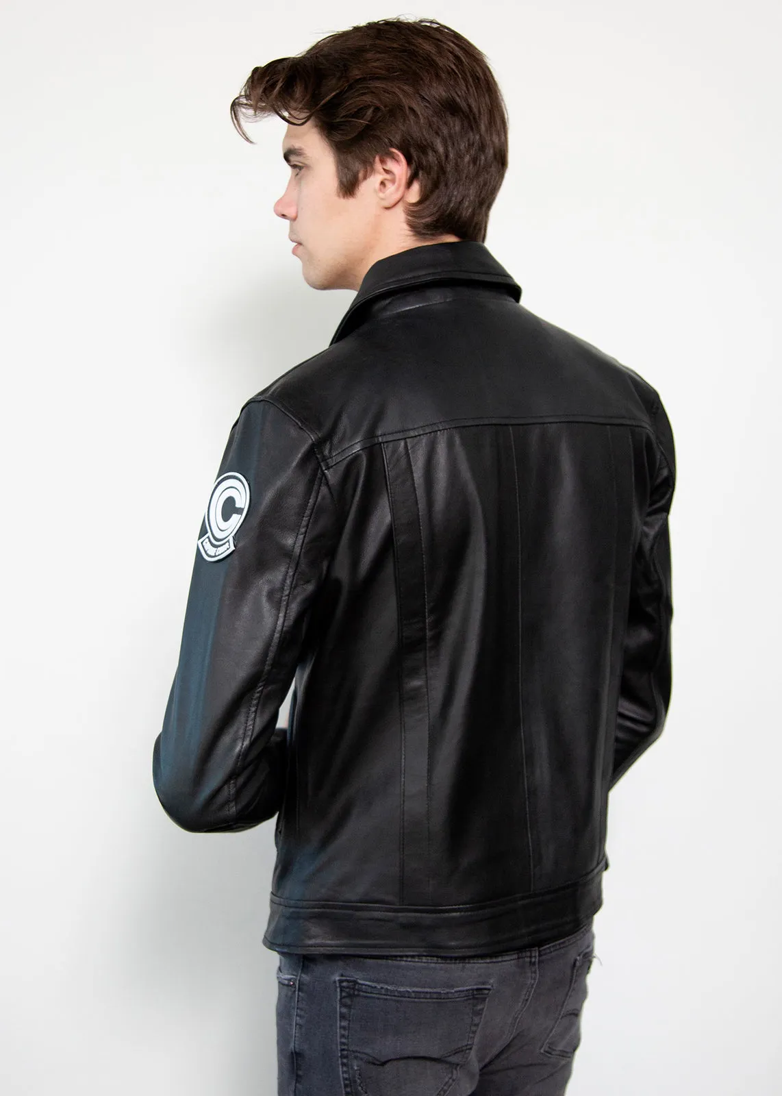 Buy Mens Black Capsule Corp Future Trunks Limited Edition Leather Jacket