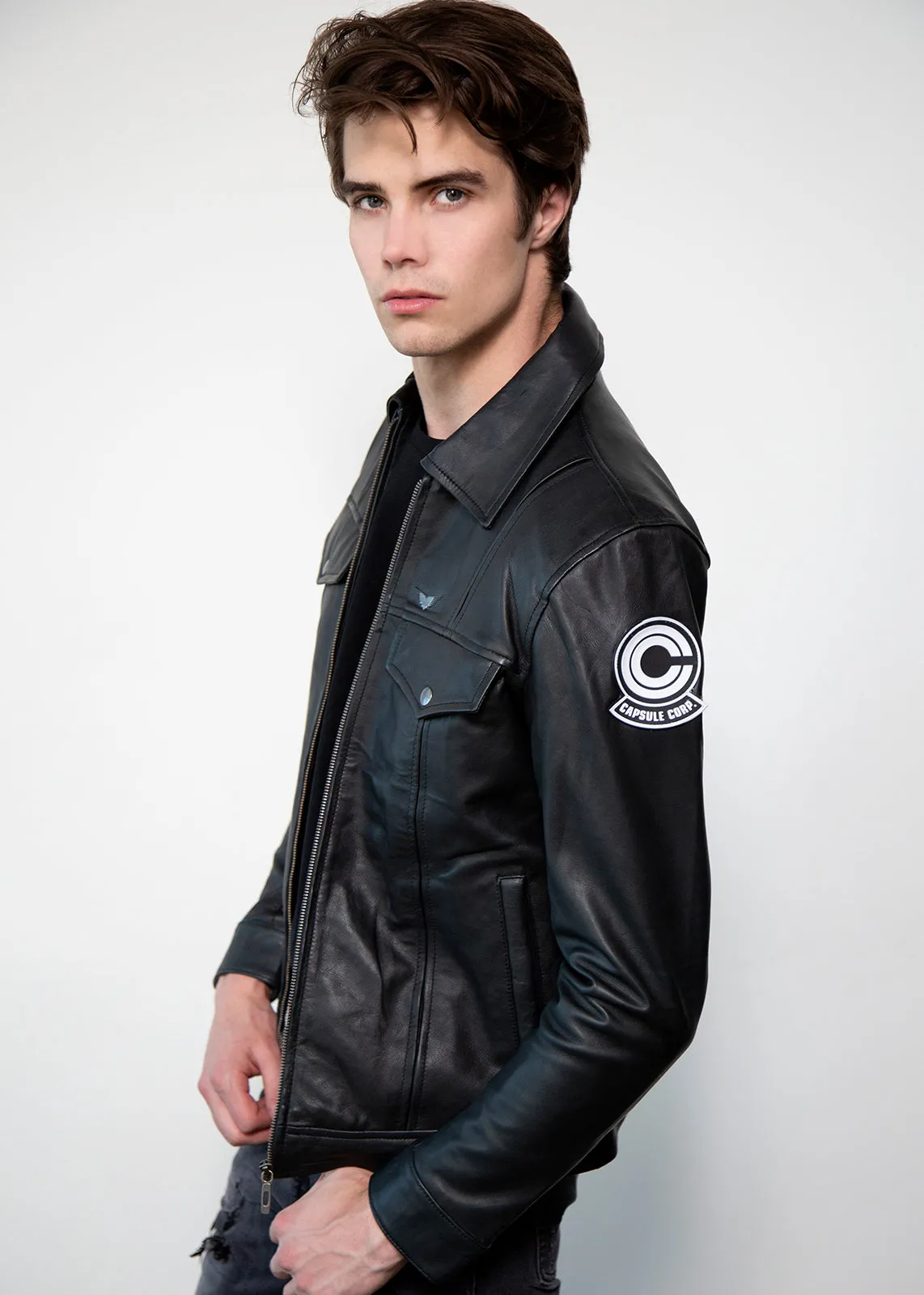 Buy Mens Black Capsule Corp Future Trunks Limited Edition Leather Jacket