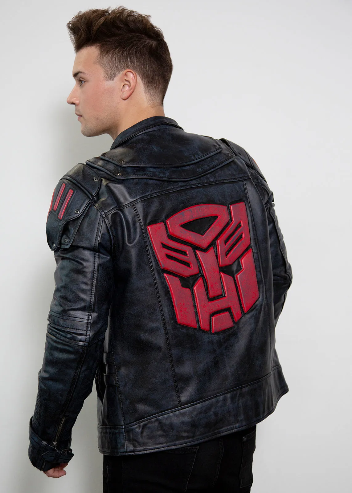 Buy Mens Transformers Autobot Shield Leather Jacket | LucaJackets