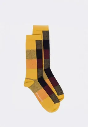 Checks Socks - yellow/lavender/orange