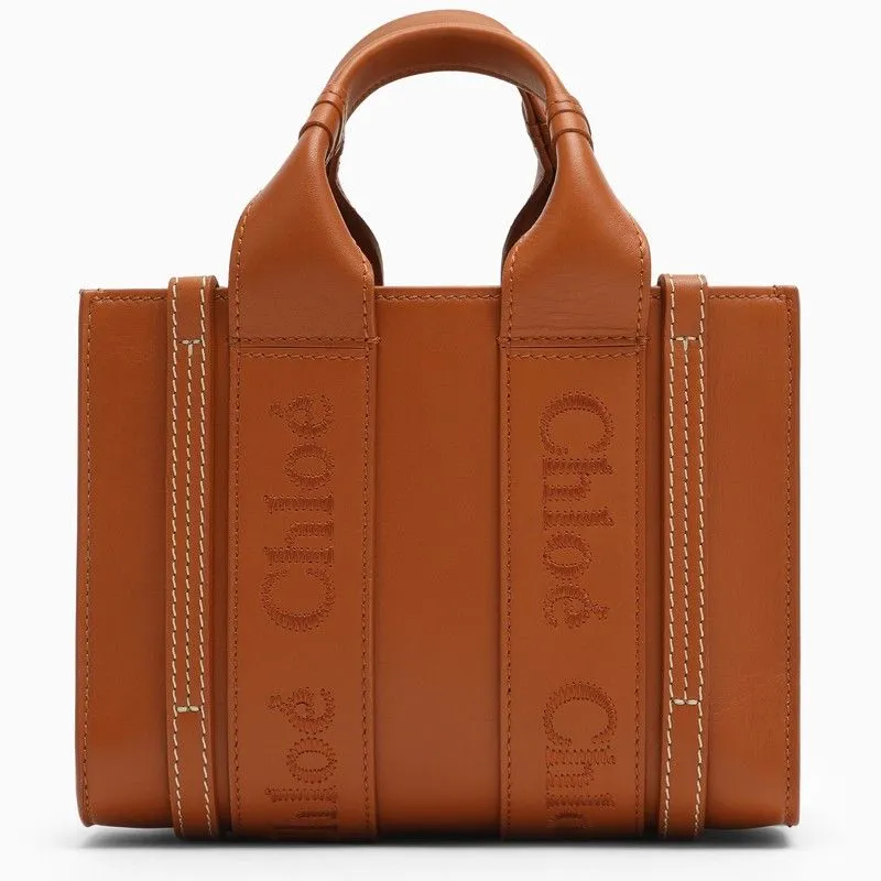 CHLO Mini Brown Leather Top-Handle Handbag