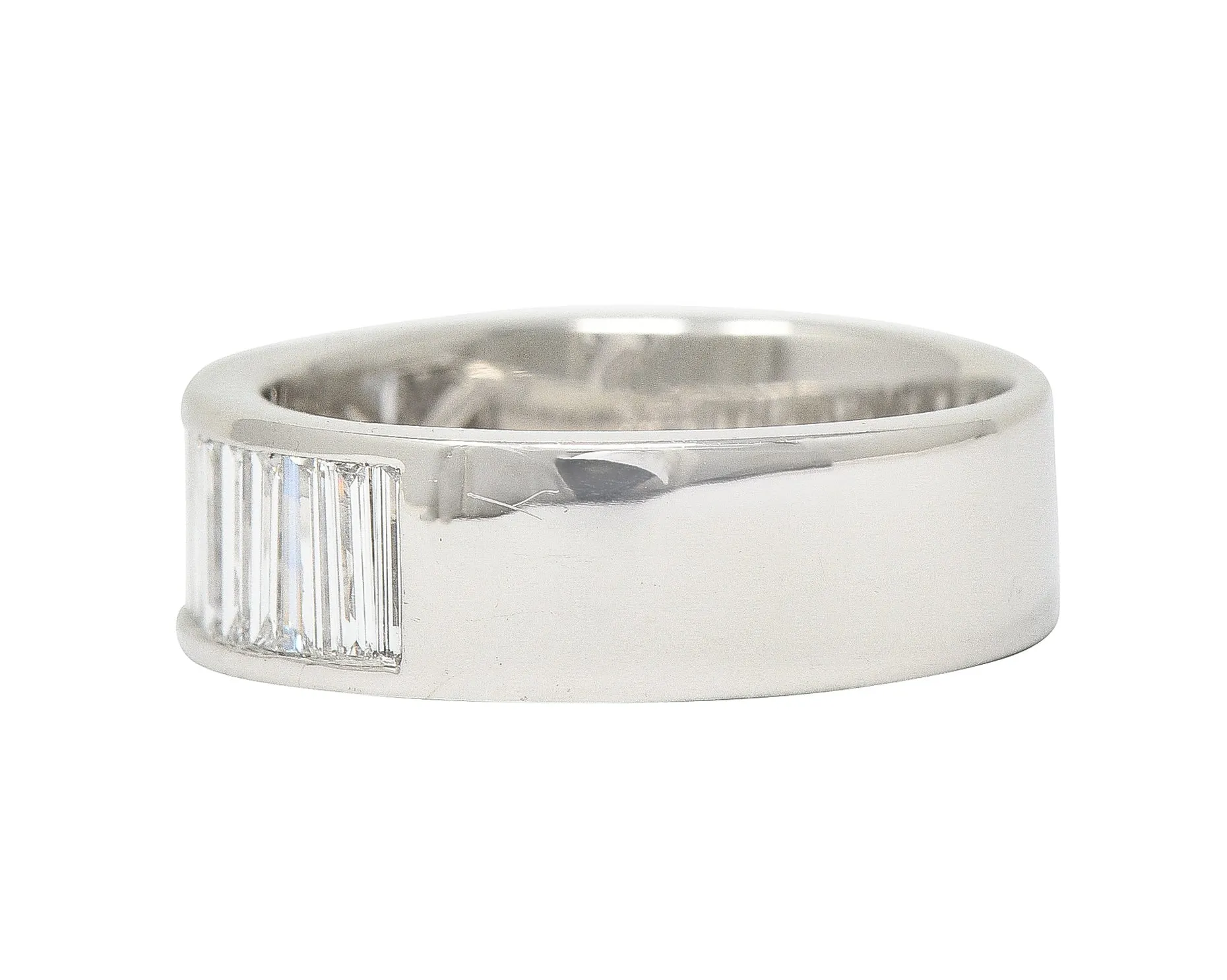 Contemporary 1.50 CTW Baguette Cut Diamond Platinum Channel Band Ring