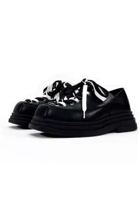 Contrast Laces Platform Derby Shoes