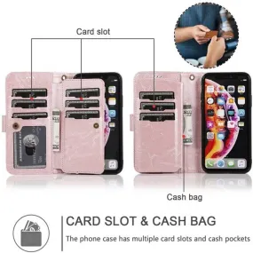 Detachable Flip Folio Zipper Purse Phone Case for iPhone 12 Series