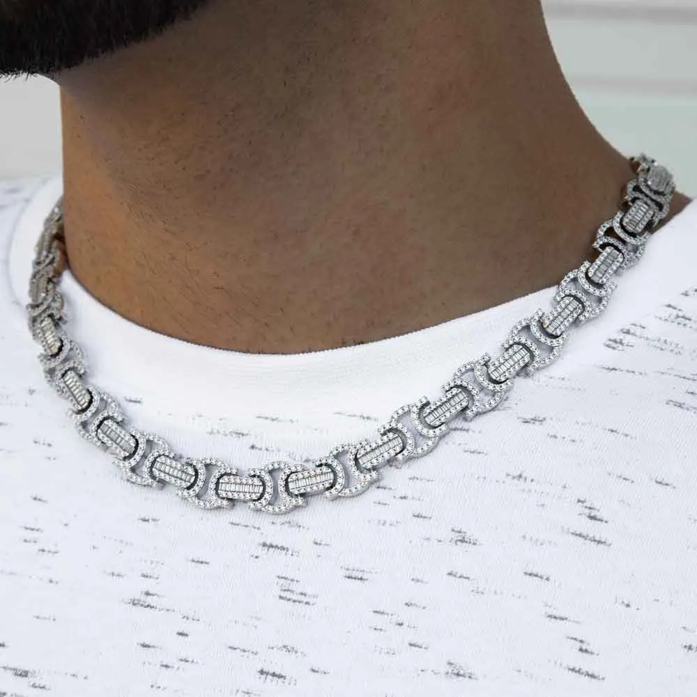 Diamond Baguette Byzantine Link Chain