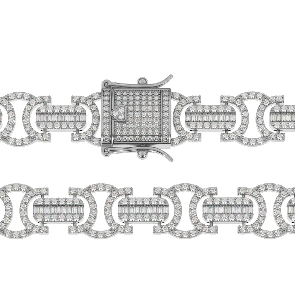 Diamond Baguette Byzantine Link Chain