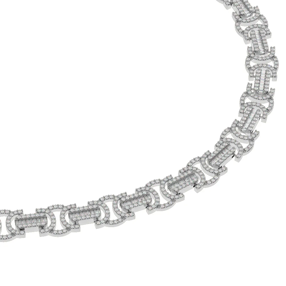 Diamond Baguette Byzantine Link Chain