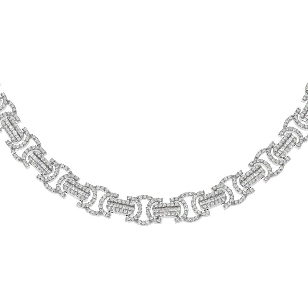 Diamond Baguette Byzantine Link Chain