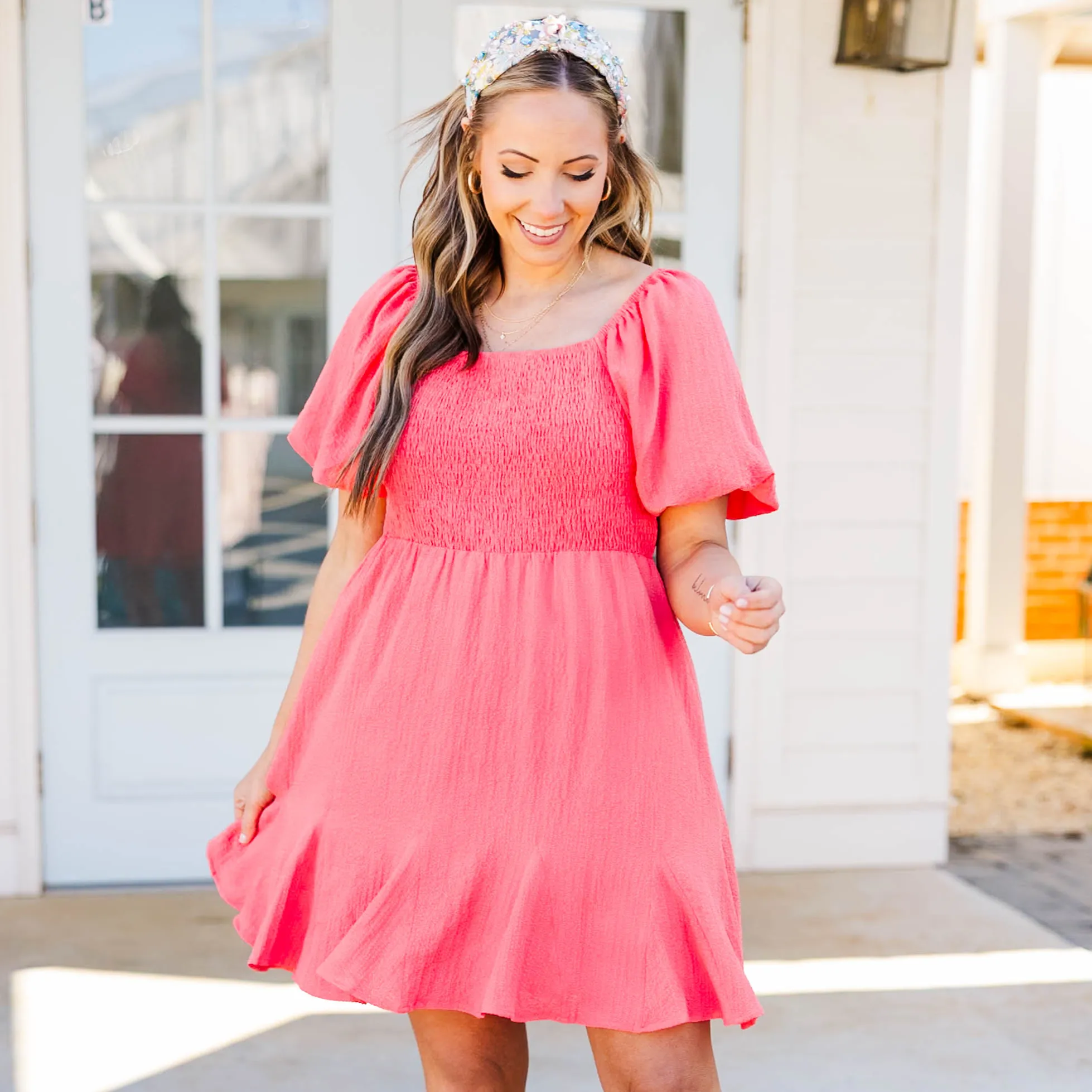 Dressing Up Dress, Hot Coral