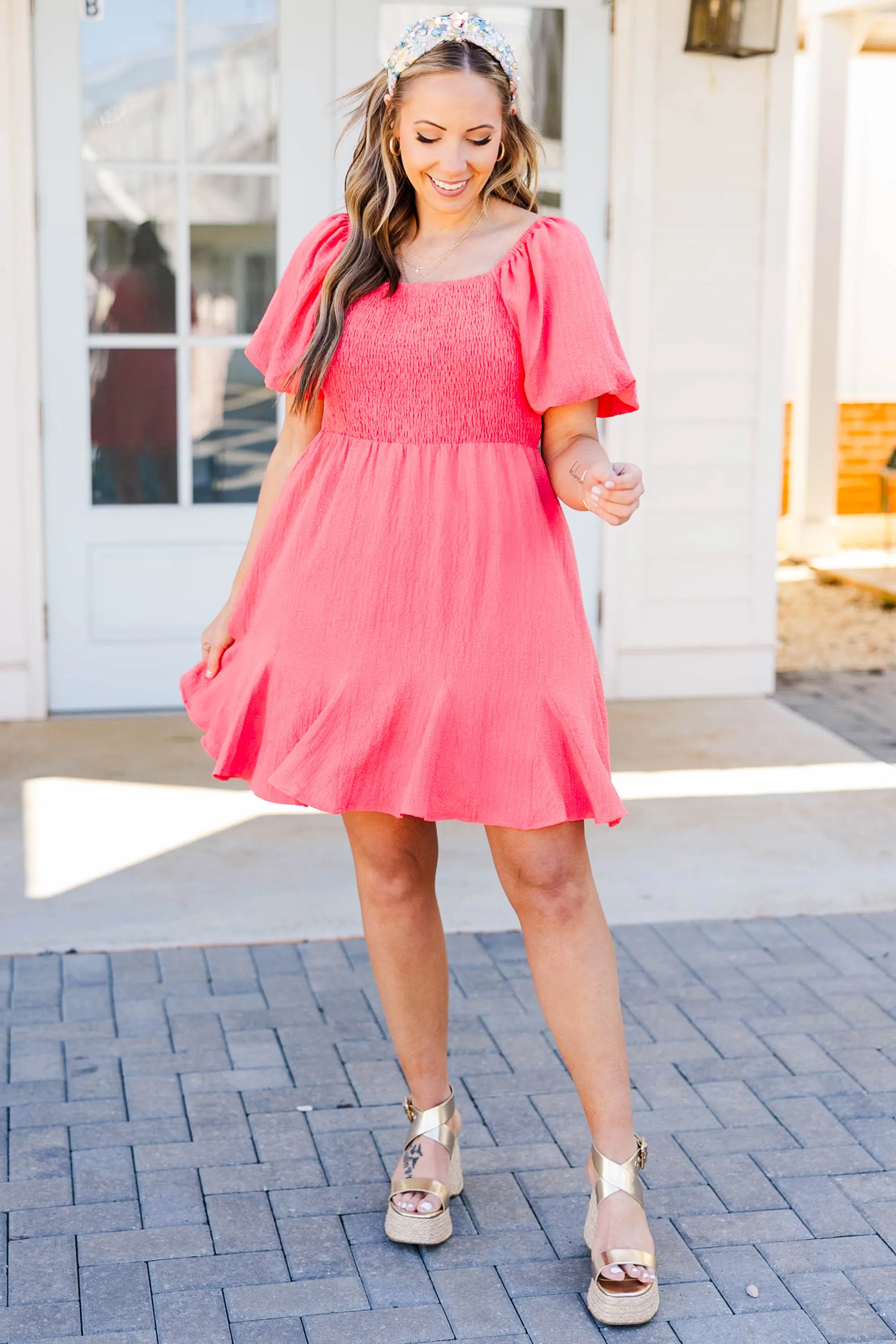 Dressing Up Dress, Hot Coral