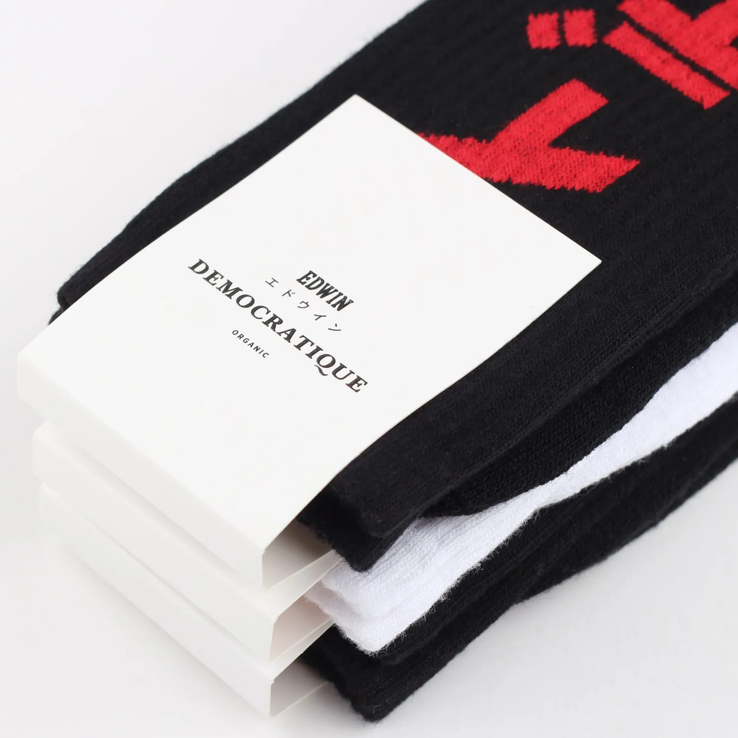 Edwin Jeans x Democratique Socks Athletique Japanese Sun White / Fiery Red