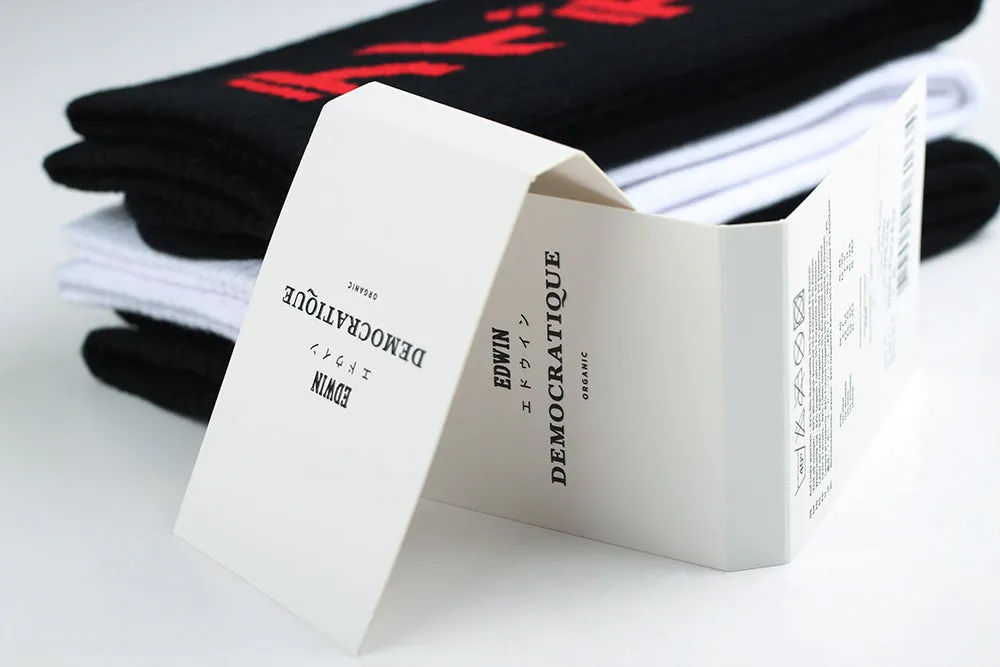 Edwin Jeans x Democratique Socks Athletique Japanese Sun White / Fiery Red