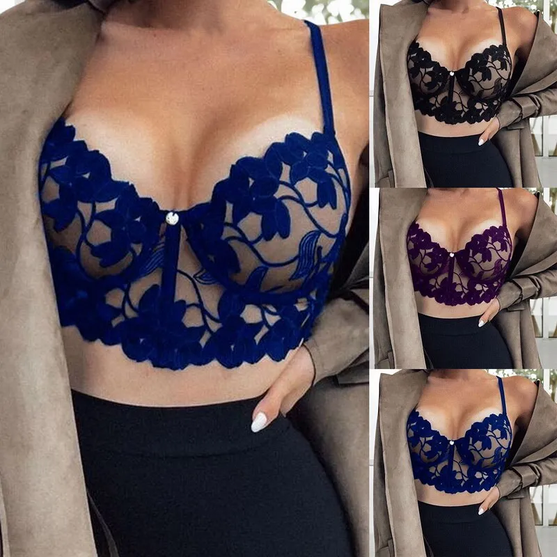 Elegant Lace Perspective Sling Bra