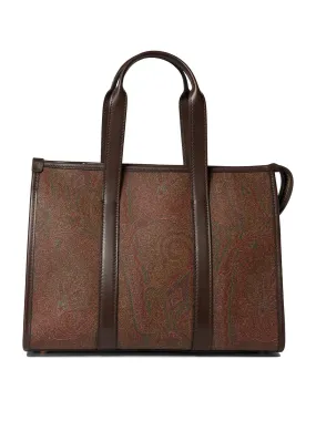 ETRO Paisley Medium Leather Handbag in Brown