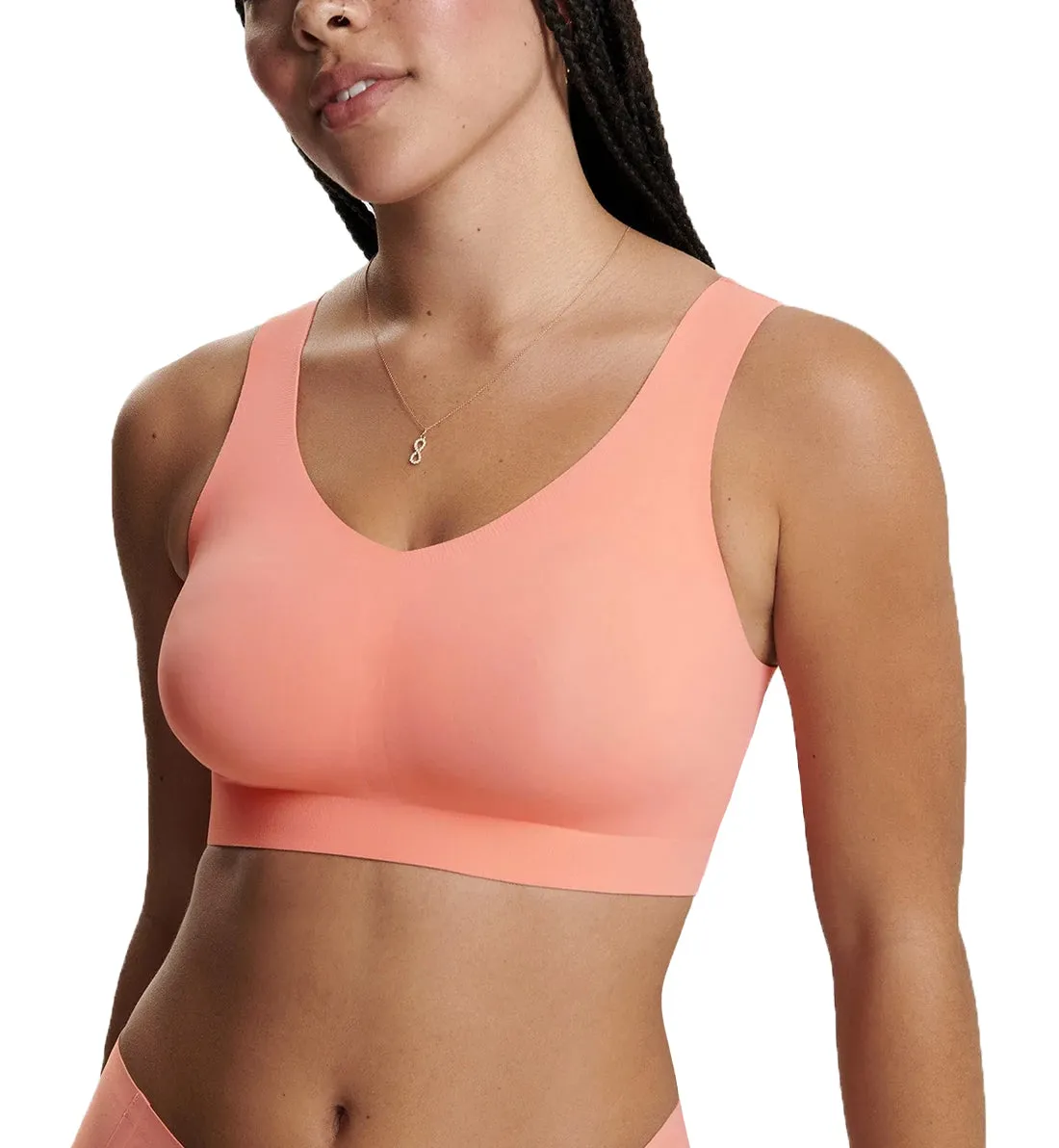 Evelyn & Bobbie DEFY V-Neck Bralette w/ Removable Pads (1728) - Coral