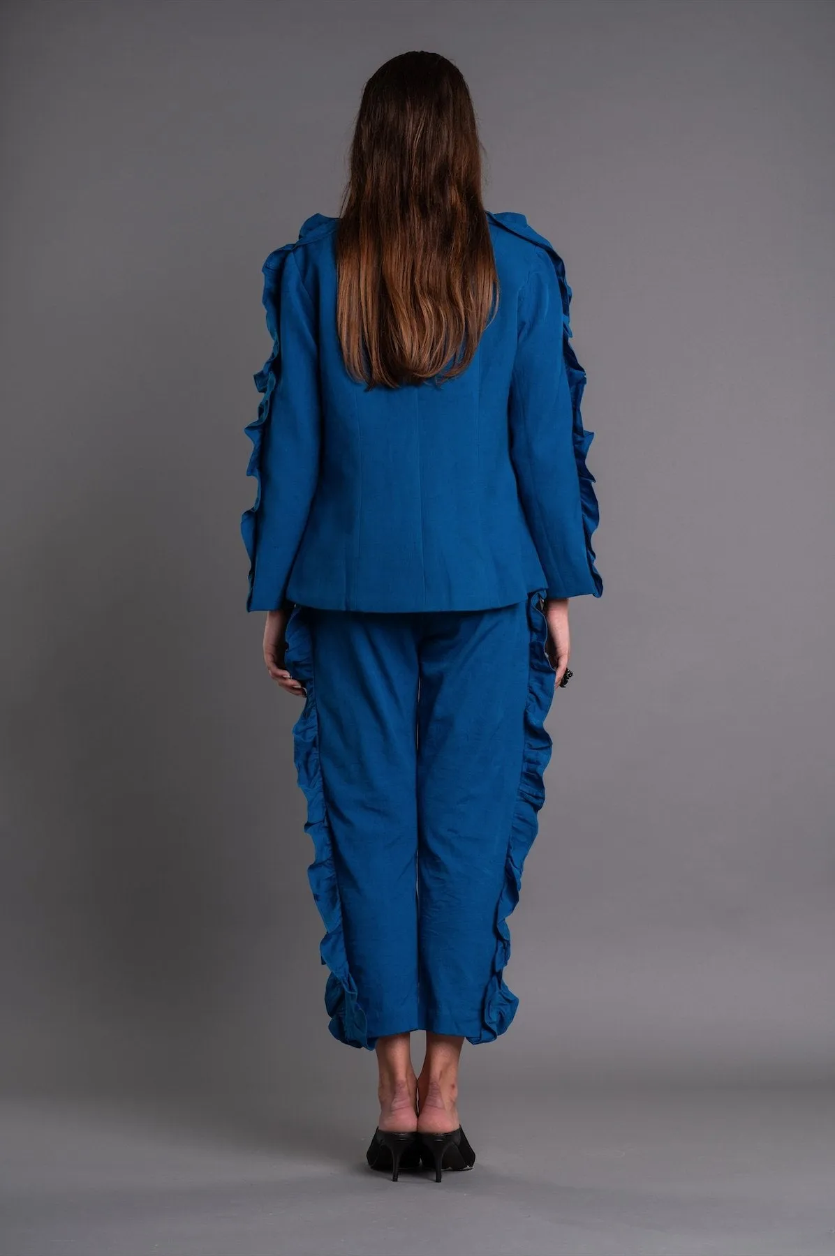 Fitted Ruffled Jacket-Trouser - Dag Dai