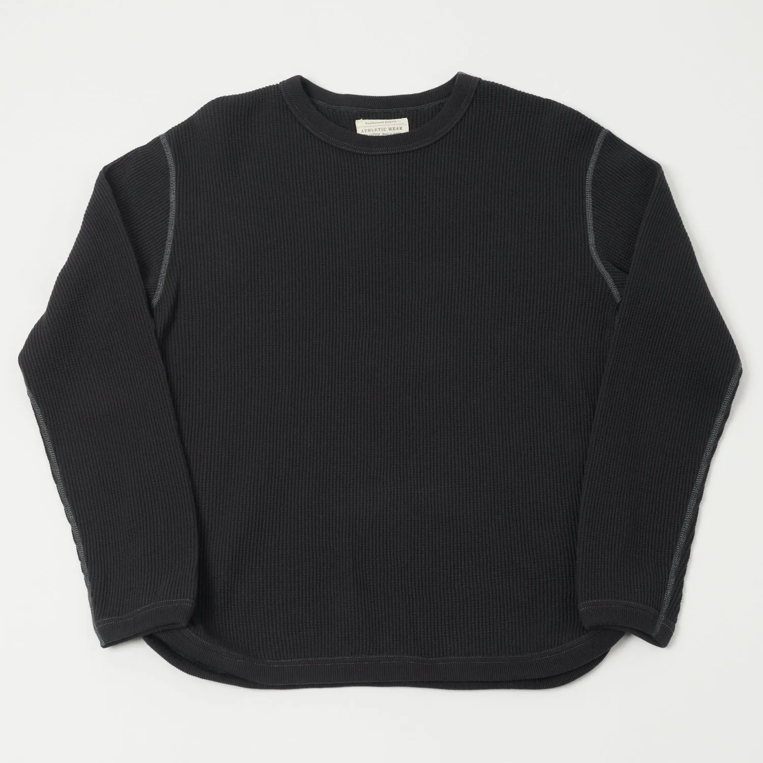 Full Count 5964 Heavyweight Waffle LS Tee - Ink Black