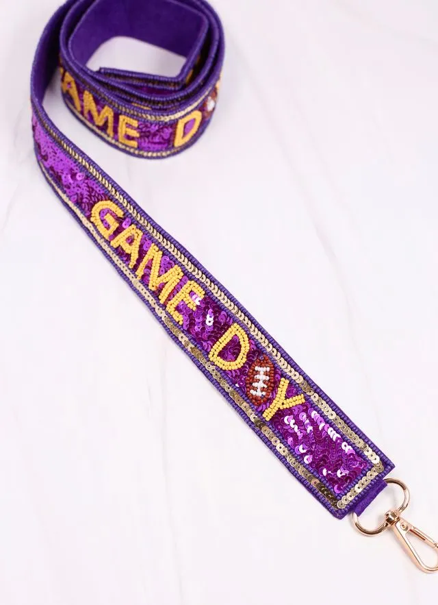 Game Day Sequin Strap PURPLE YELLOW