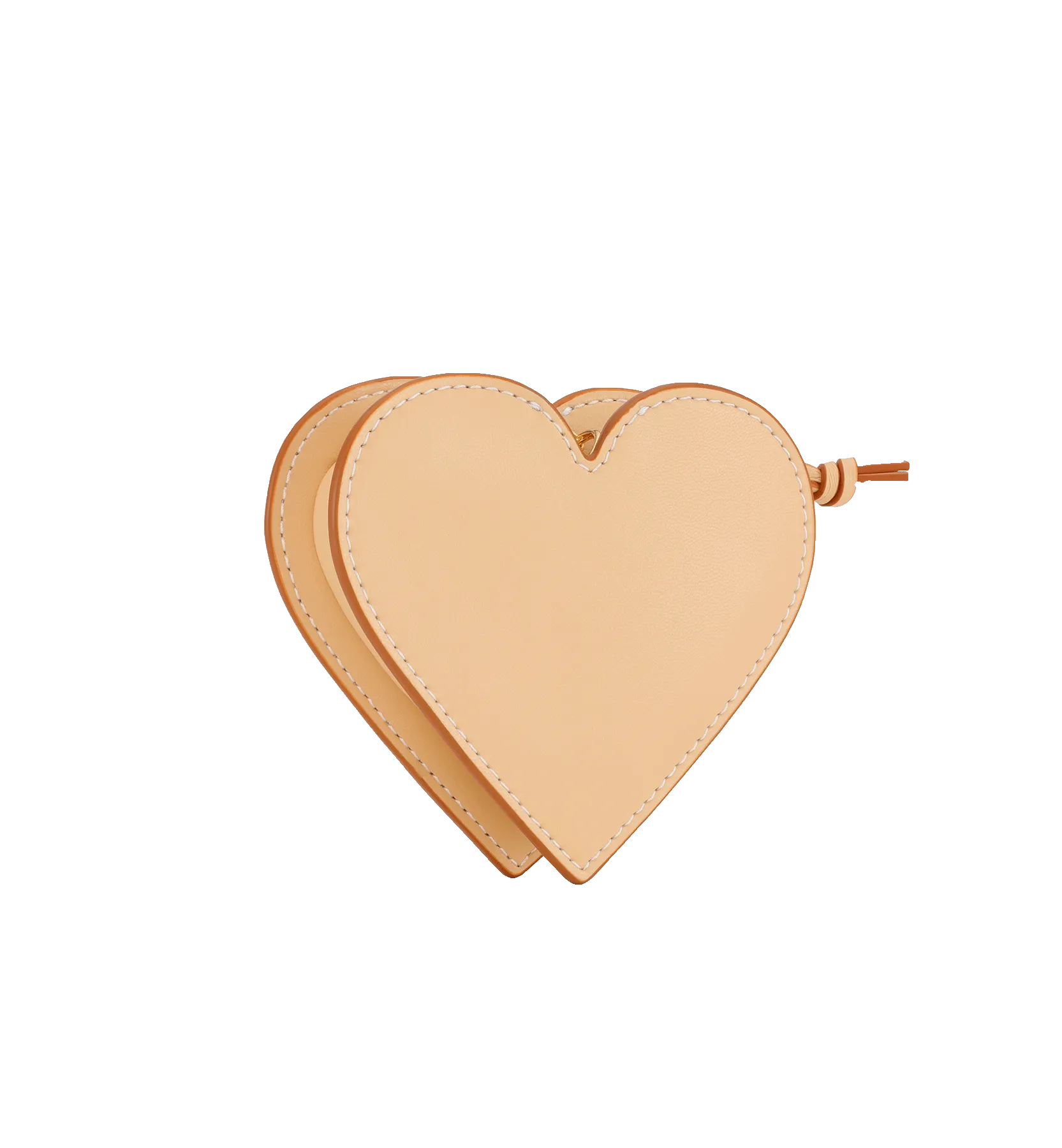 GANNI Cream Funny Heart Zipped Coin Purse