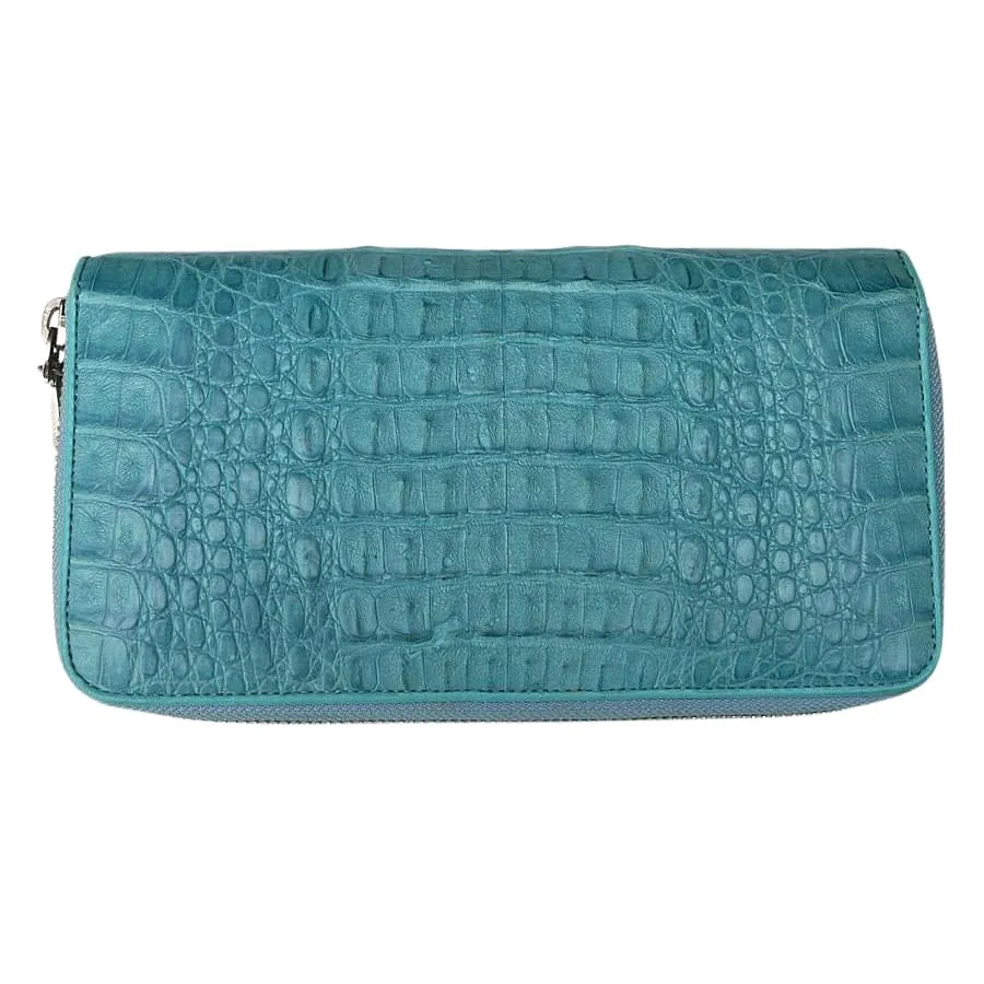 Genuine Blue-sky Crocodile Leather Long Ladies Wallet Purse