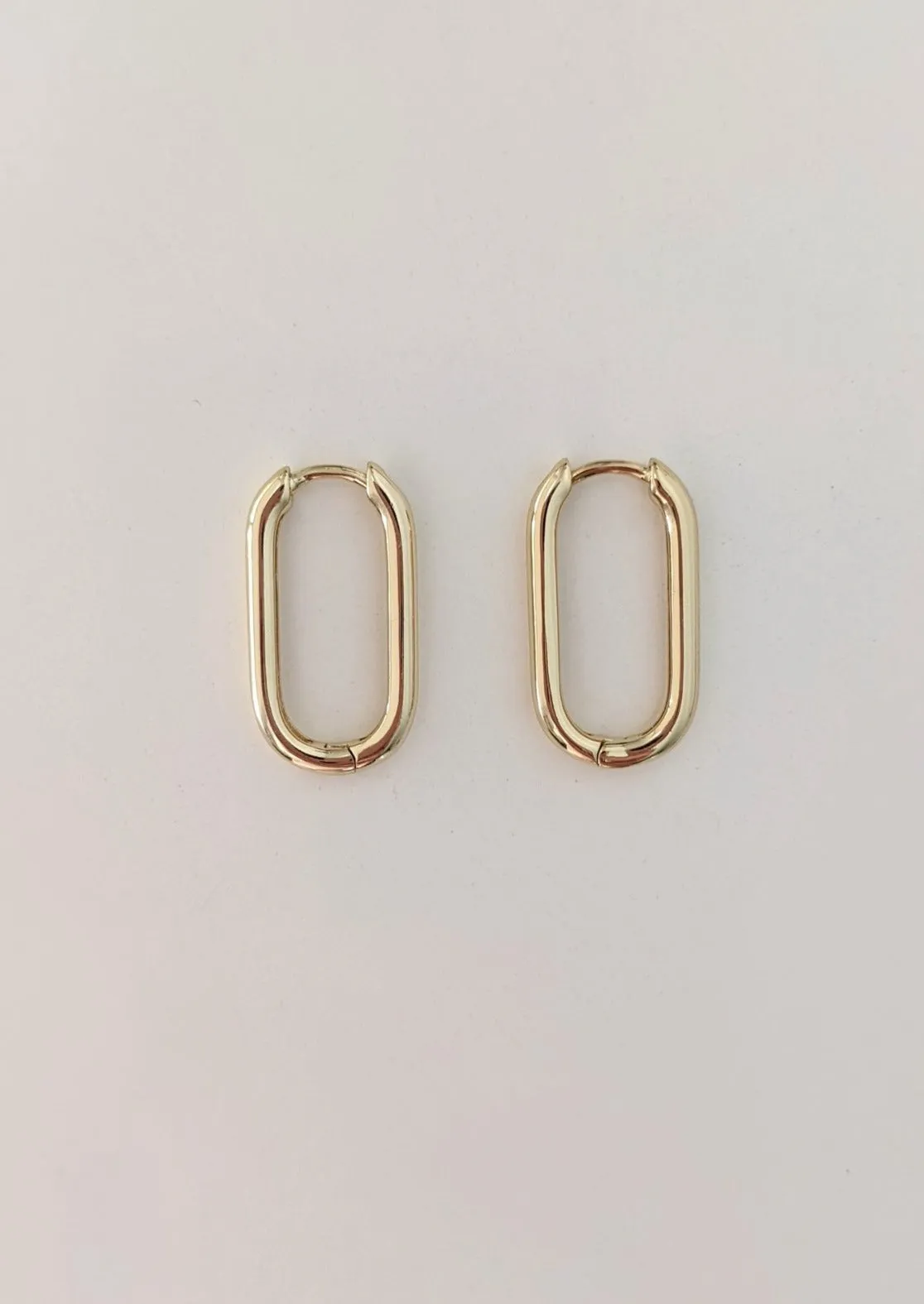 Gold Clare Rectangle Hoops by Layer the Love