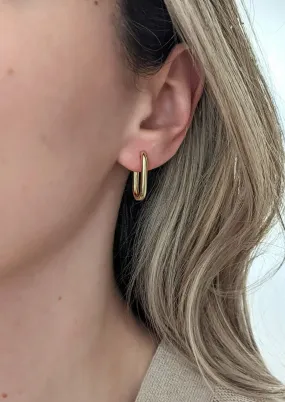 Gold Clare Rectangle Hoops by Layer the Love