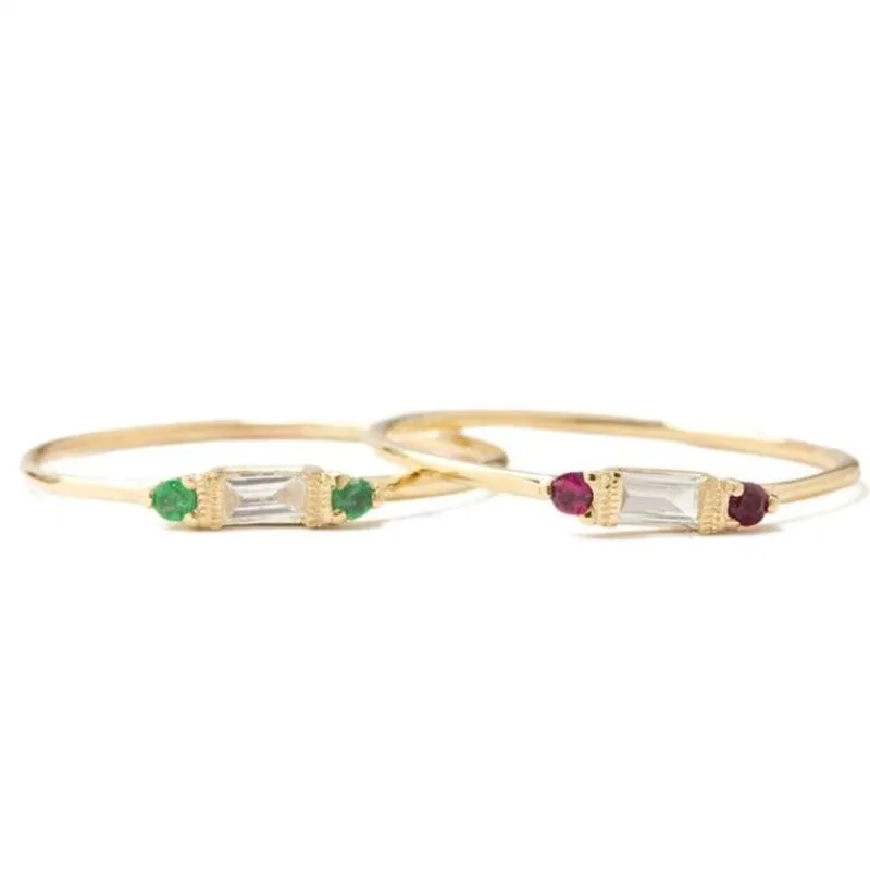 Grand Baguette Diamond Gemstone Ring