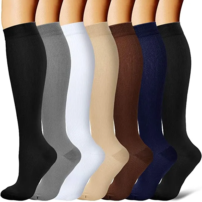 Gray Unisex Blood Circulation Promotion Slimming Compression Socks