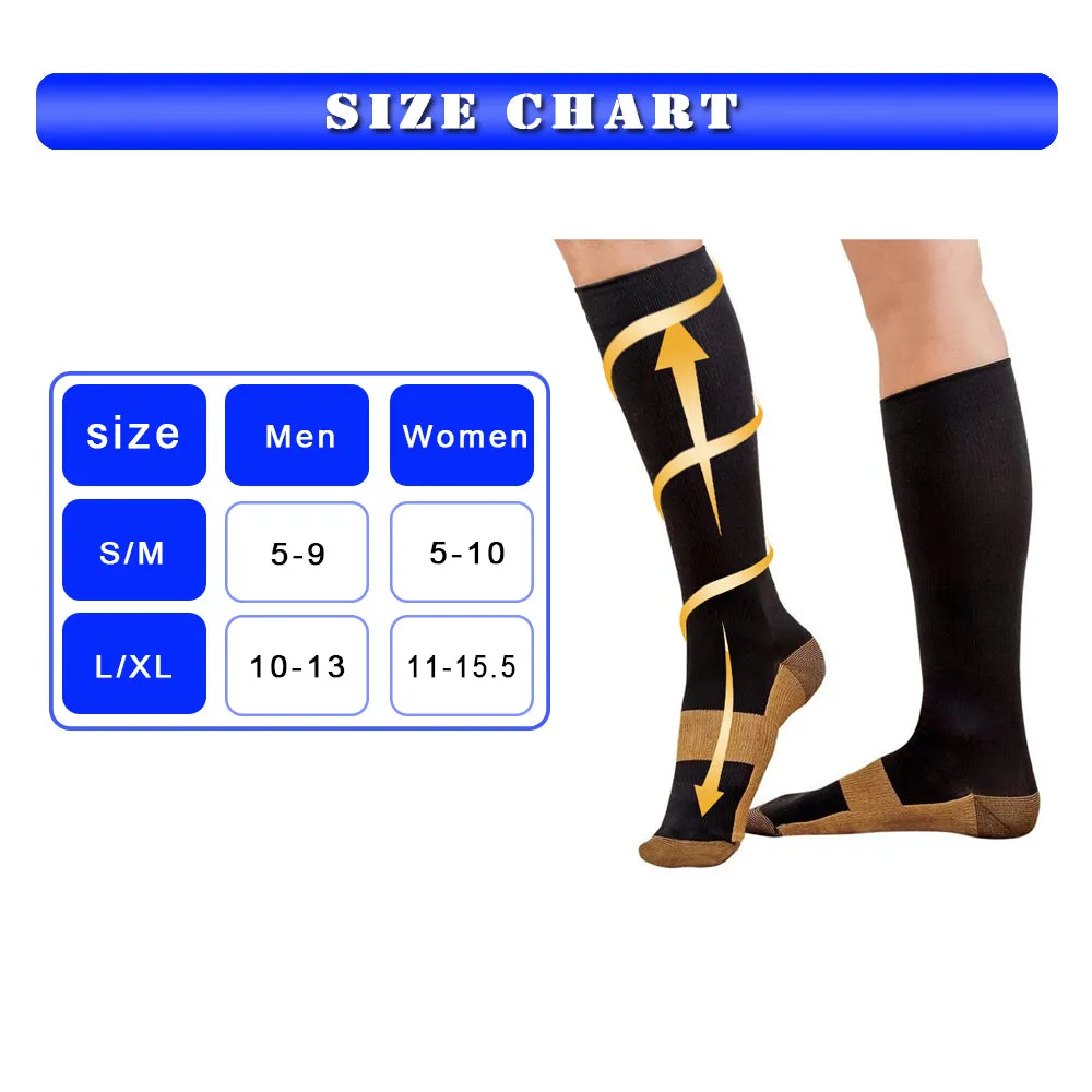 Gray Unisex Blood Circulation Promotion Slimming Compression Socks