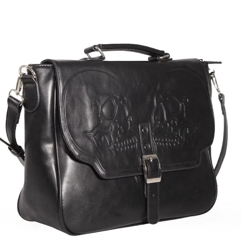 High-Capacity Vintage Gothic Skull Shoulder Bag - Women's Punk Fashion Handbag