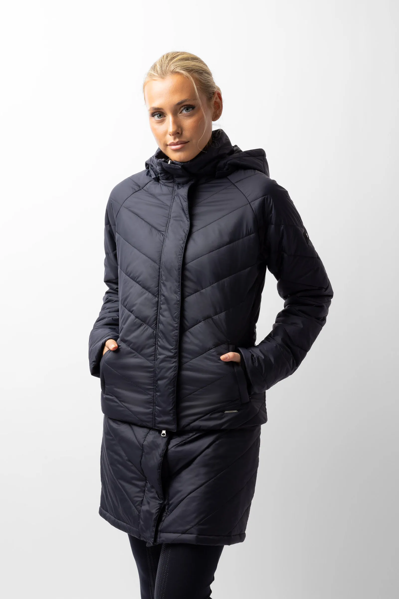 Horze Aurora Padded Parka Riding Riding Jacket with Removable Skirt