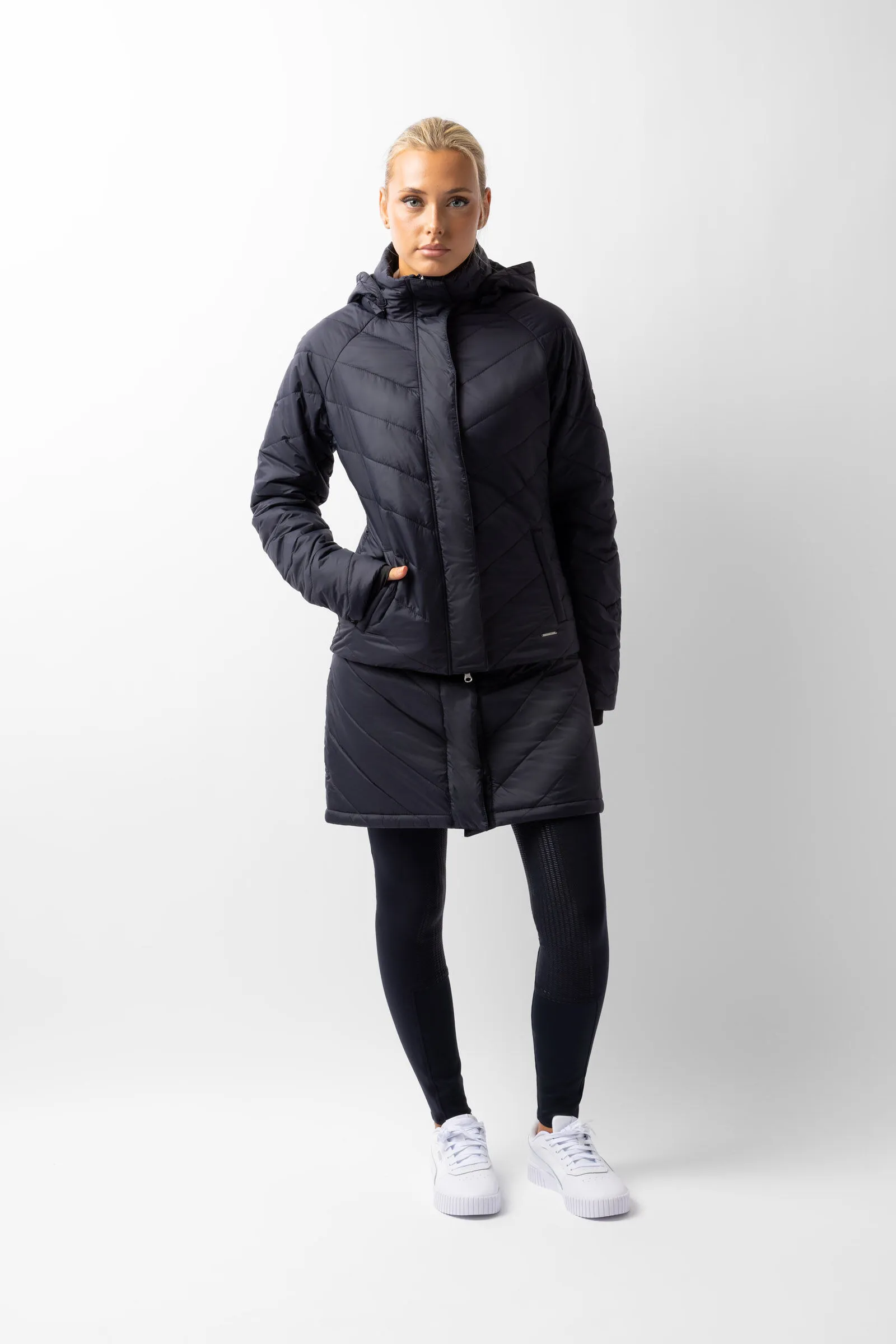 Horze Aurora Padded Parka Riding Riding Jacket with Removable Skirt