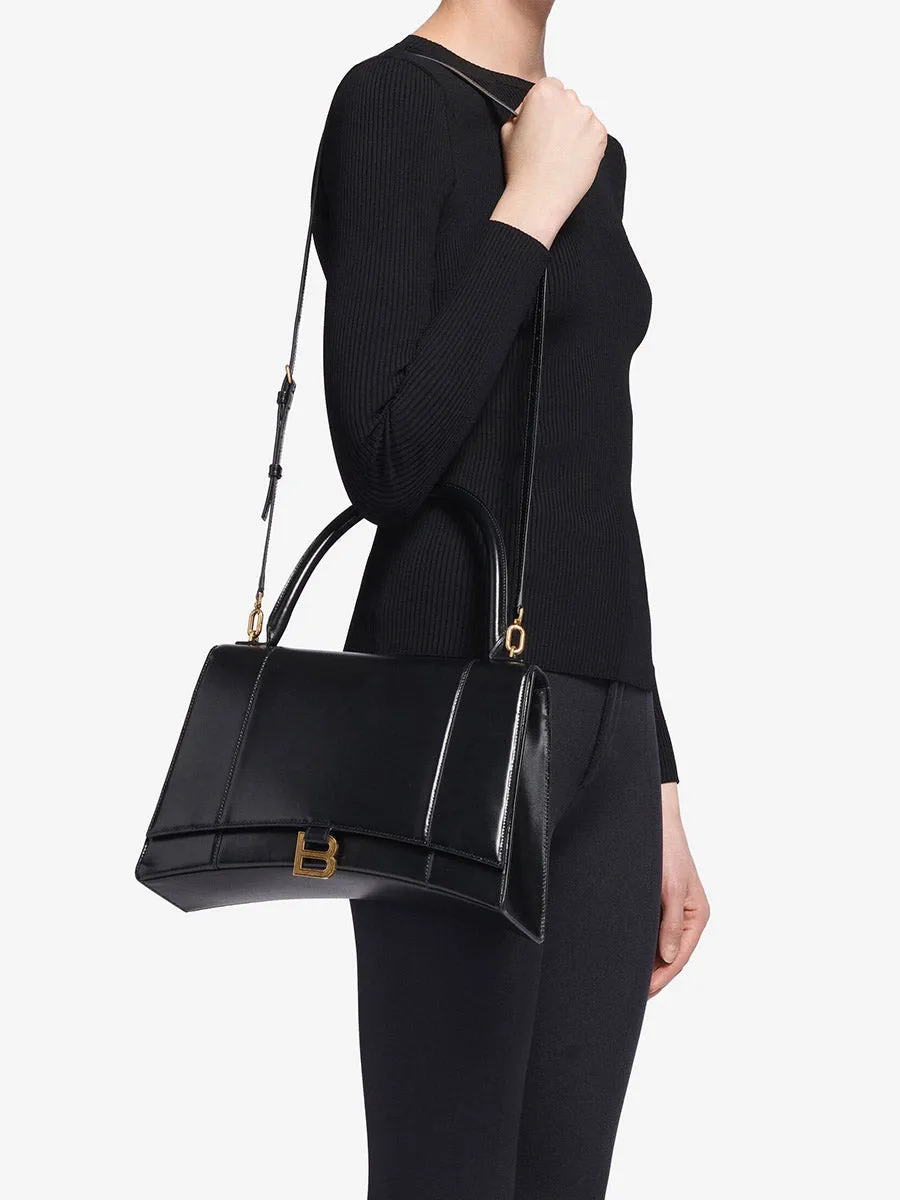 Hourglass Large Handbag in Black