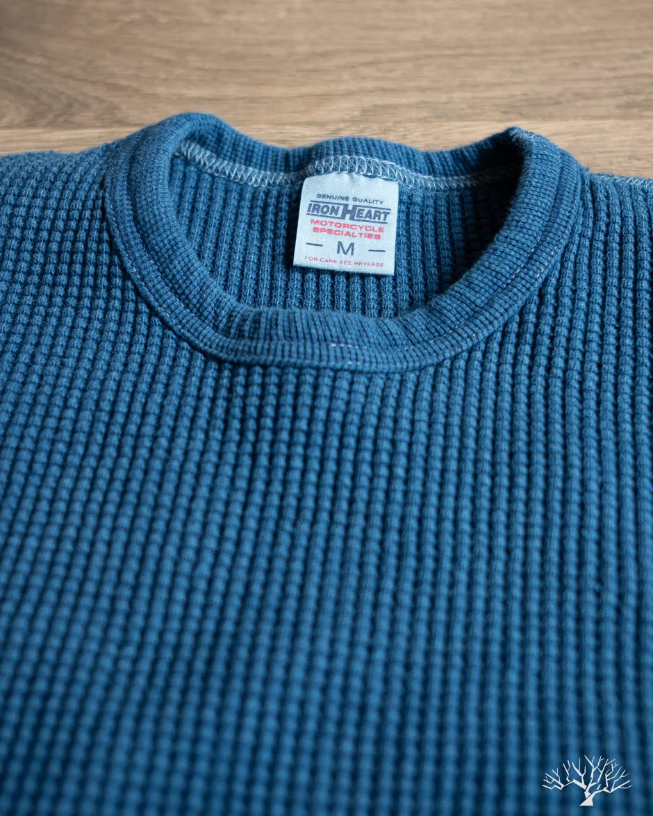 IHTL-1301-IND - Waffle Knit Long Sleeve Crew Neck Thermal - Indigo