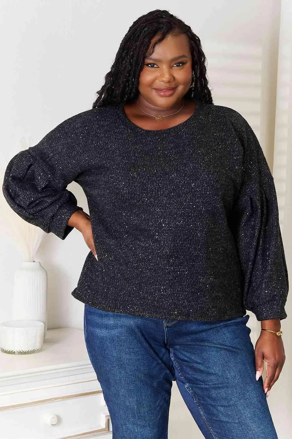 Jade By Jane Glitter Long Sleeve Top