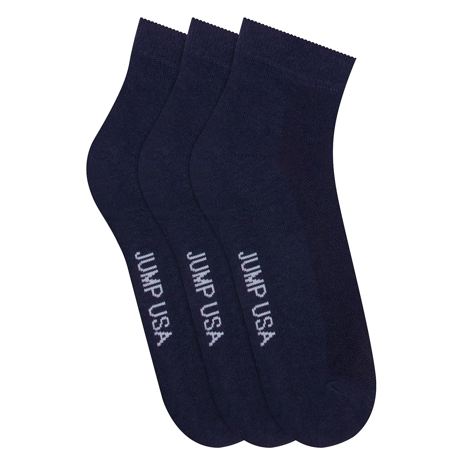 JUMP USA Men's Ankle Length Bamboo Cotton Socks - Pack of 3 | Men Casual Socks for Everyday Wear - Sweat Proof, Quick Dry, Padde