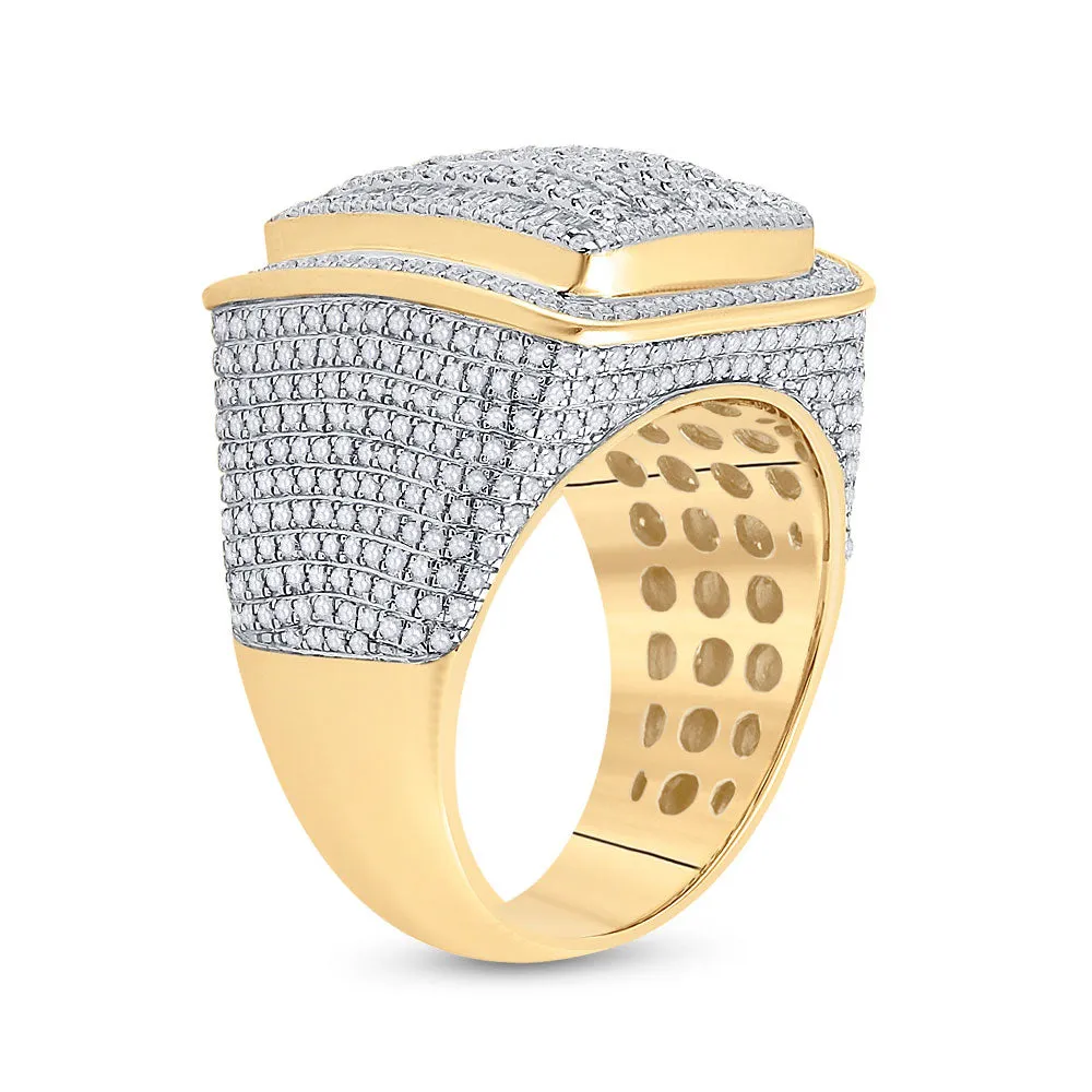 Keene Jewelers 14kt Yellow Gold Mens Baguette Diamond Square Ring 2-1/2 Cttw