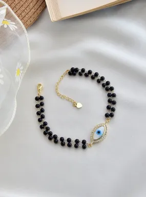 Klissaa Double Layer Evil Eye Mangalsutra Bracelet