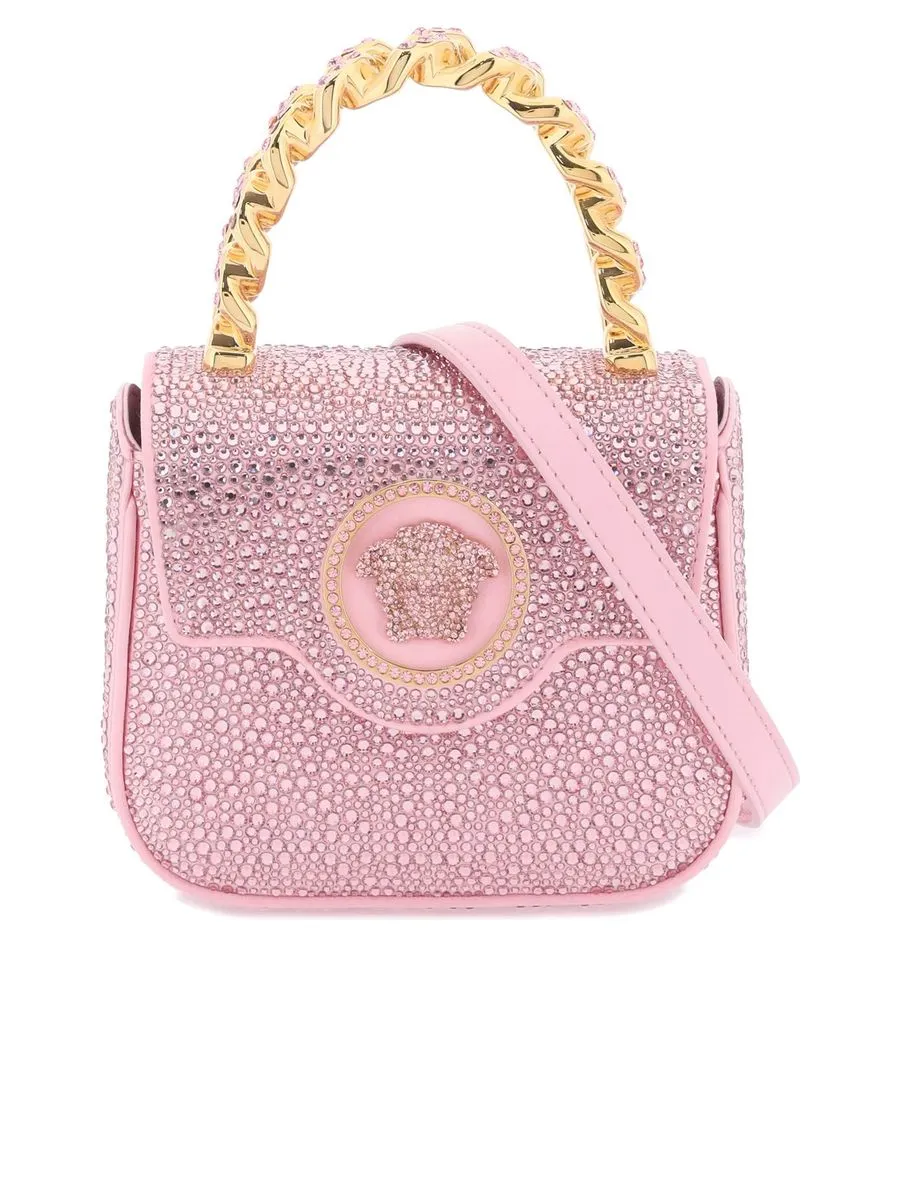 La Medusa Satin Handbag with Crystal