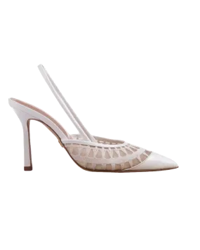 Lace Sling 95 White Patent