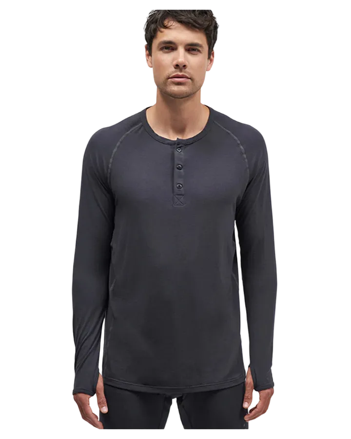 Le Bent Mens 200 Henley Dark Cloud | Thermals Mens | Snow Skiers Warehouse