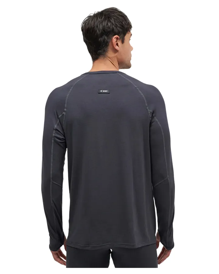 Le Bent Mens 200 Henley Dark Cloud | Thermals Mens | Snow Skiers Warehouse