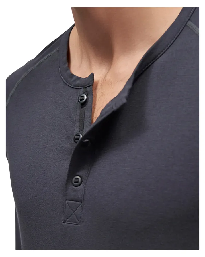 Le Bent Mens 200 Henley Dark Cloud | Thermals Mens | Snow Skiers Warehouse