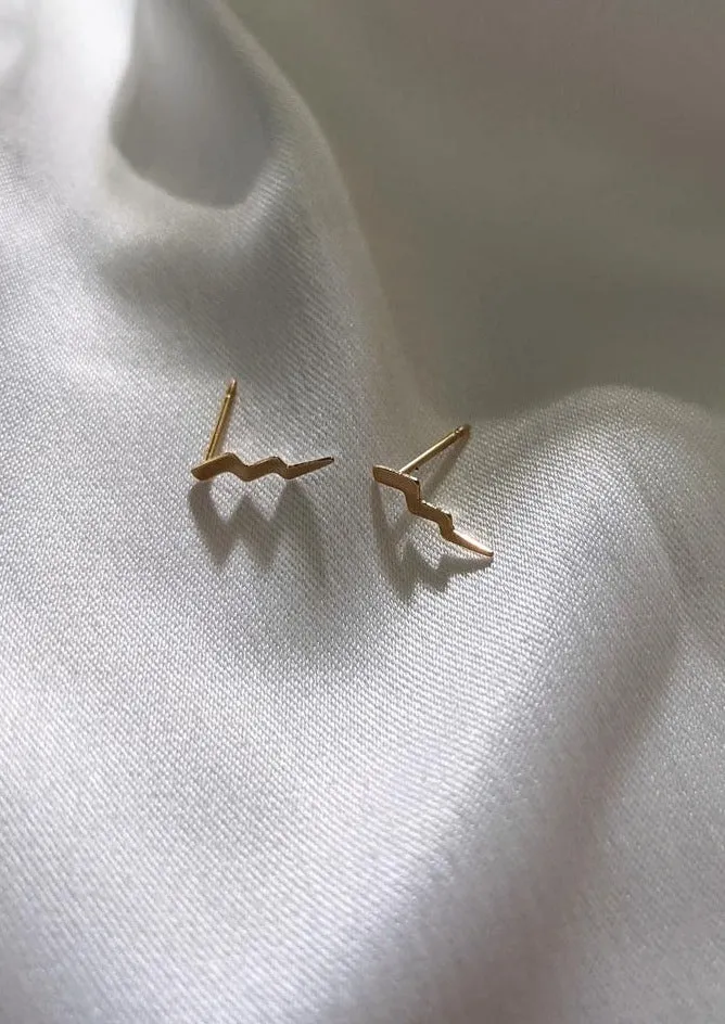 Lightning Bolt Climber Earrings by Layer the Love