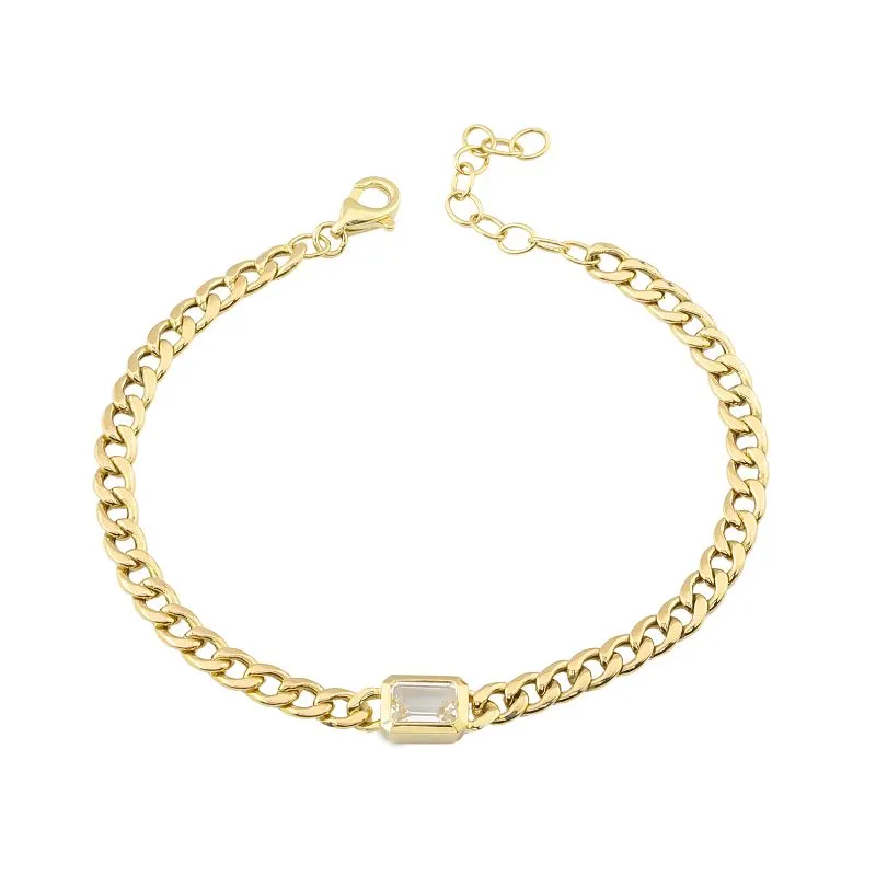 LILIA CUBAN LINK - BAGUETTE STONE - BRACELET