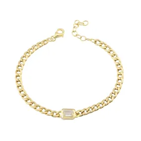 LILIA CUBAN LINK - BAGUETTE STONE - BRACELET