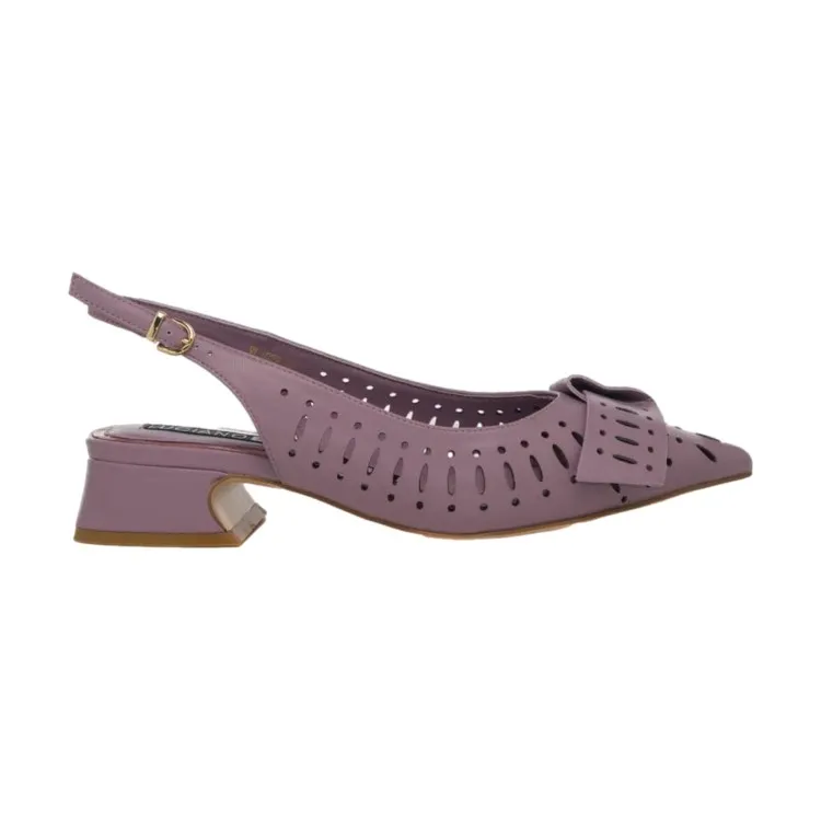 Luciano Barachini RL103F Dècolletè Sling Back Donna Tacco Basso in Vera Pelle Ametista