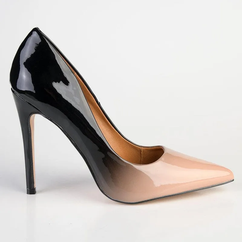 Madison Dina Ombre High Court Stileto - Nude/Black