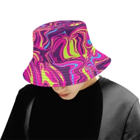 Magenta Summer Pop Psychedelic Abstract Melt Bucket Hat