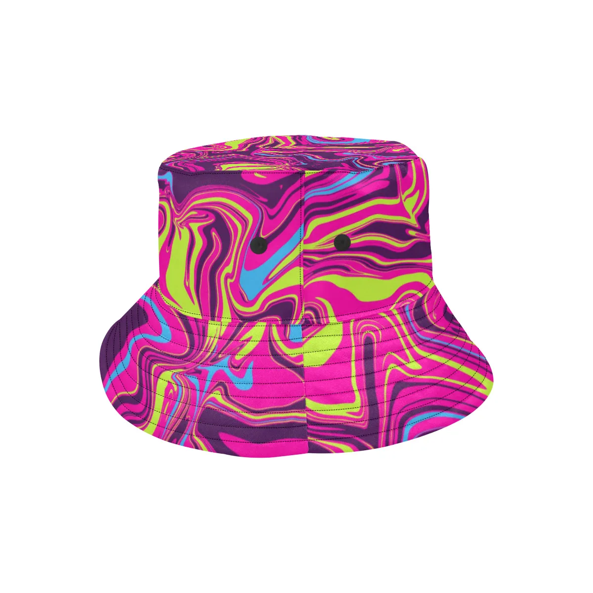 Magenta Summer Pop Psychedelic Abstract Melt Bucket Hat